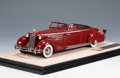 1934 Cadillac 452D V16 Victoria Convertible Coupe, Open, No Trunk - Red (Pre-Order)