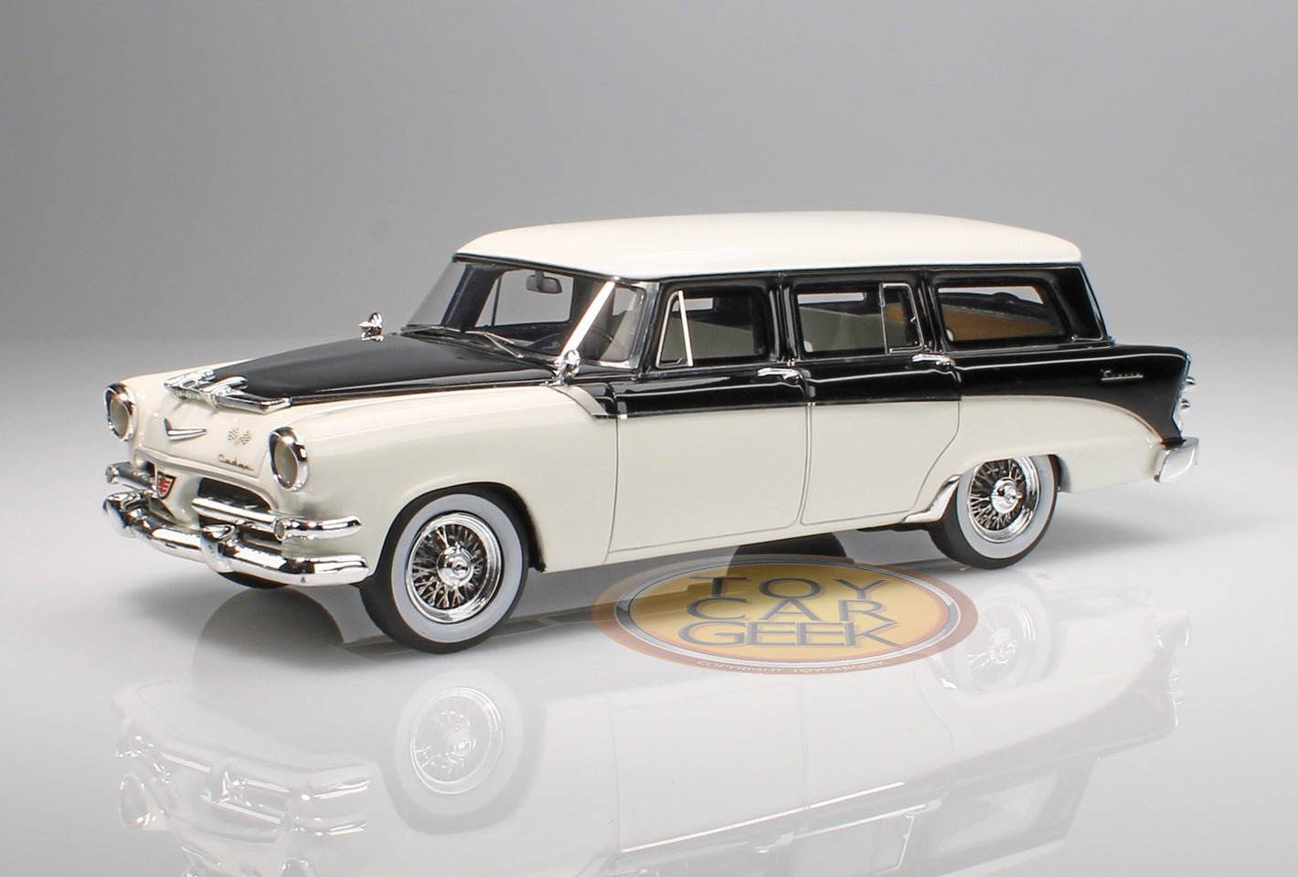 1956 Dodge D-500 Sierra Wagon - Black/White, Wire Wheels