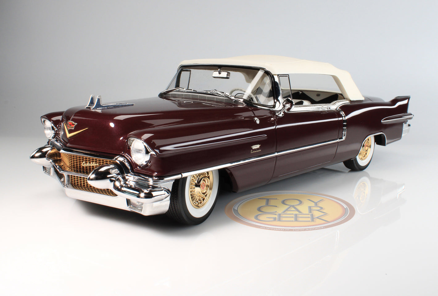 1956 Cadillac Eldorado Biarritz Convertible, Closed - Maroon