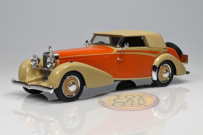 1934 Hispano Suiza J12 Convertible Vanvooren, Closed - Orange/Cream